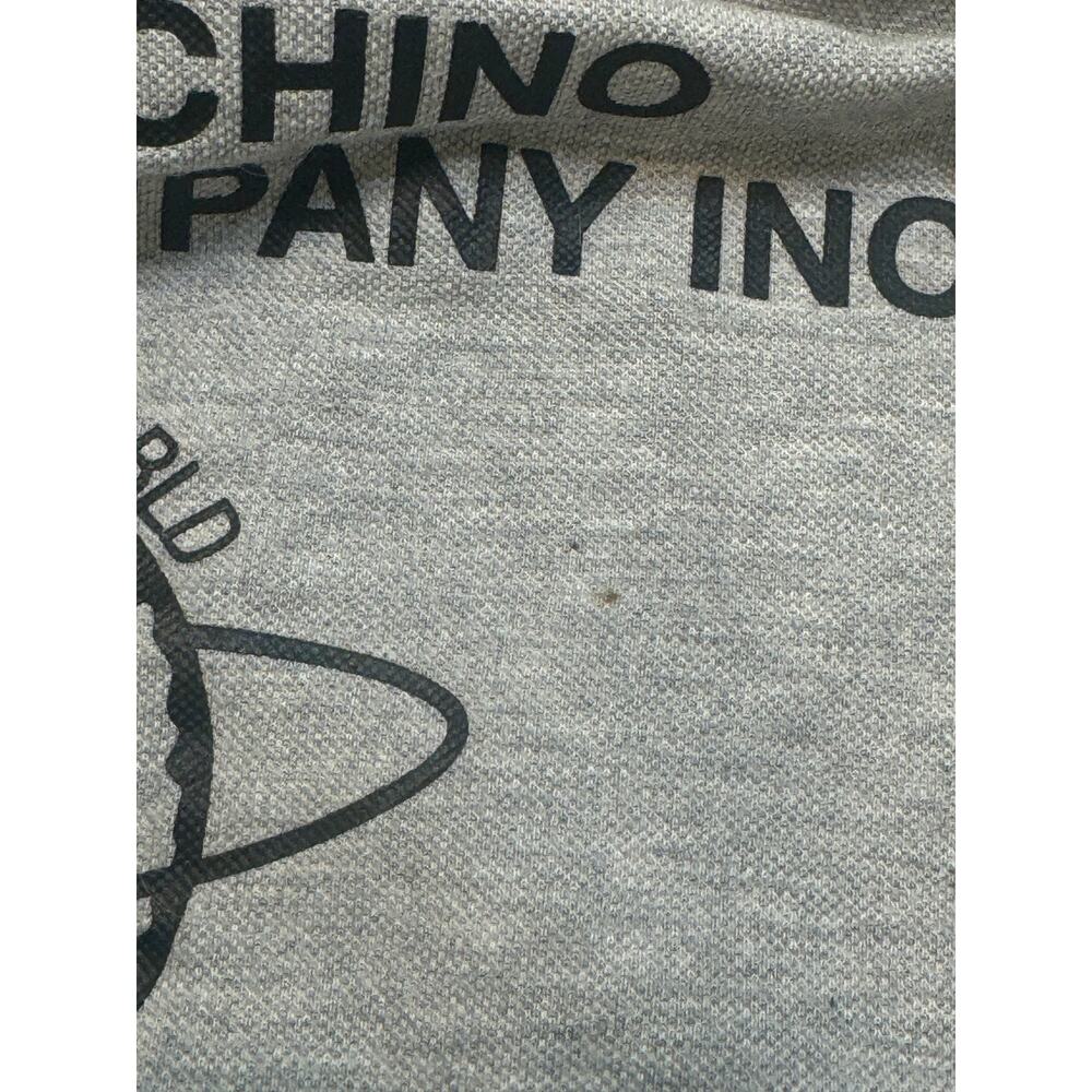 Love Moschino Aircraft Print Shirt Mens L Gray Long Sleeve Sweatshirt Pullover - Picture 5 of 12